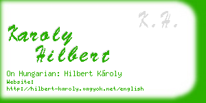 karoly hilbert business card