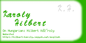karoly hilbert business card
